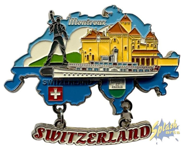 Aimant en métal - Montreux avec train