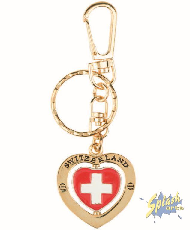 Keychain - Switzerland Edelweiss heart, gold | Keyring | Tool/ Keyring ...