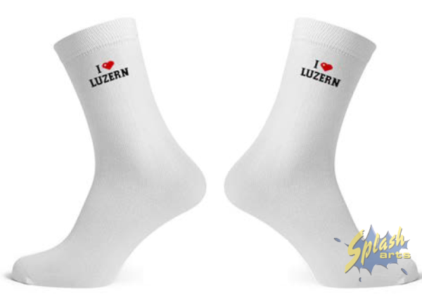 Chaussettes – I Love Luzern, blanches (36–41)