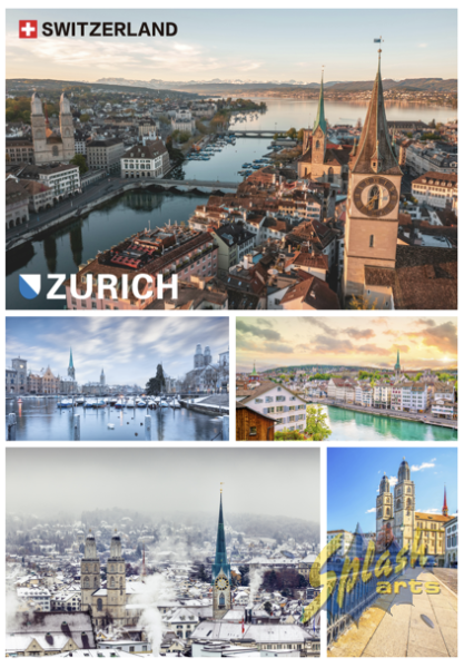 Postkarte – Zürich Collage 3