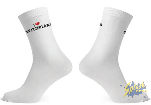 Chaussettes – J’aime la Suisse, blanches (36-41)