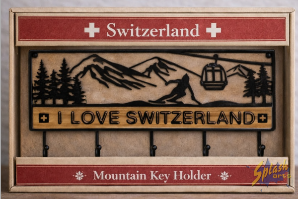 Wanddekoration - Schlüsselhaken Schweizer Berge