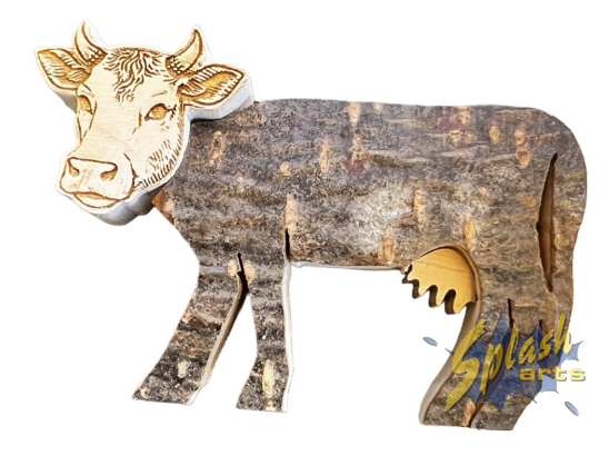 Aimant en bois - Vache