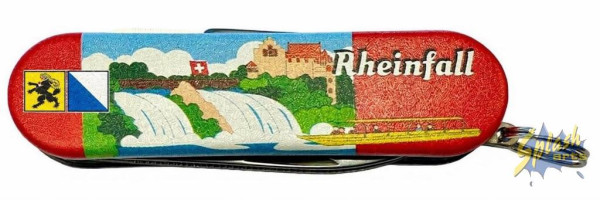 Couteau de poche - porte-clés Chutes du Rhin rouge