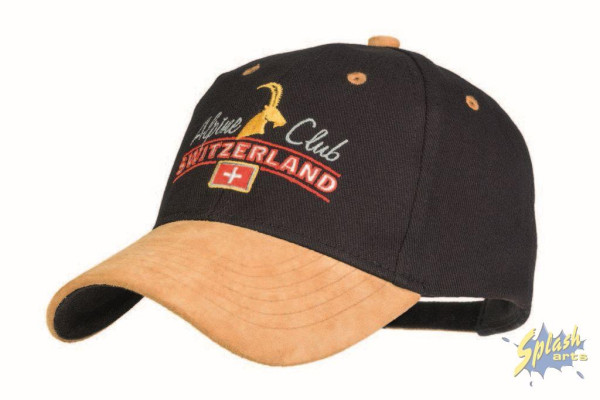 Cap suede peak, black/brown