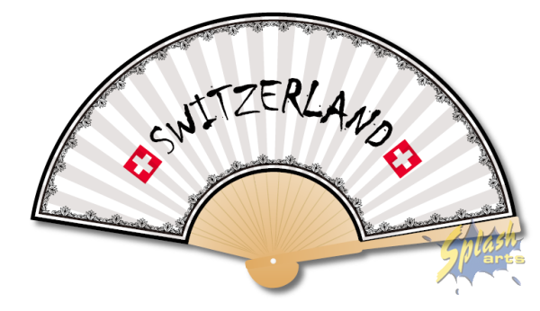 Hand fan - Switzerland white