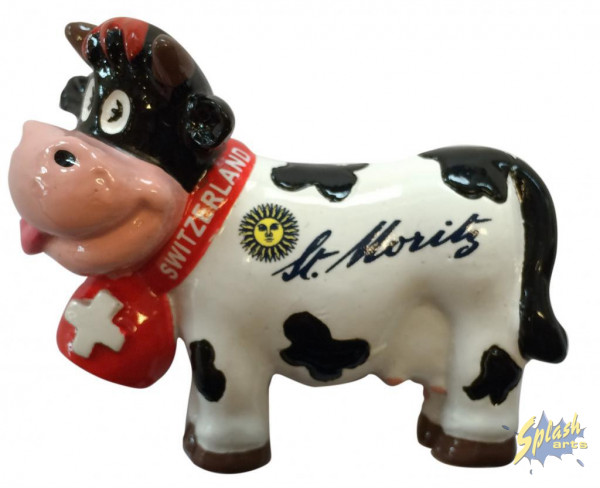 Funny cow magnet St. Moritz Logo