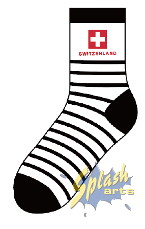 Chaussettes – Suisse, noir/blanc (41–46)