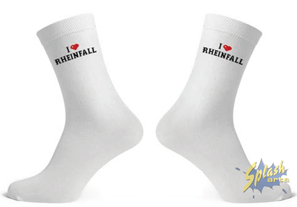 Chaussettes – J’aime les chutes du Rhin, blanches (41–46)