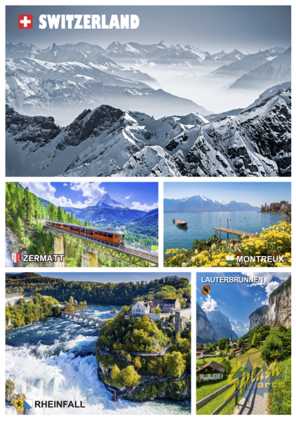 Postkarte – Schweiz Collage 5