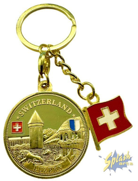 Schlüsselanhänger - Münze, Gold, Luzern