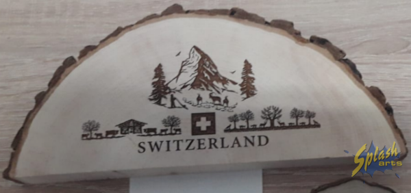 Souvenir en bois - Tronc d'arbre suisse (L)