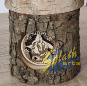 Souvenir en bois - Bougie en bois suisse Saint-Bernard