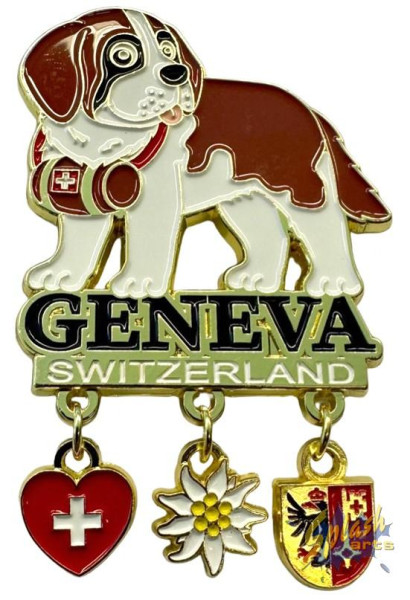 Metallmagnet - Swiss Bernhardiner Genf