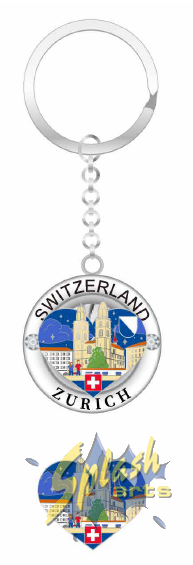 Keychain - Zurich rotating