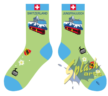Socken – Jungfraujoch Grün/Blau (41–46)