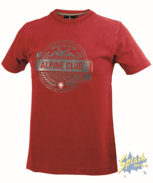 T-Shirt Rot mit silbernem Aufdruck-XL