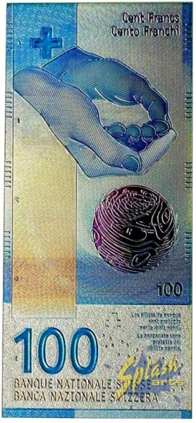 Aimant en métal - Billet de banque suisse de 100 CHF