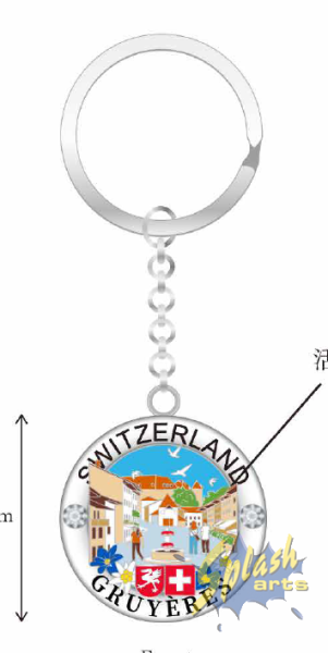 Schlüsselanhänger - Gruyères drehend