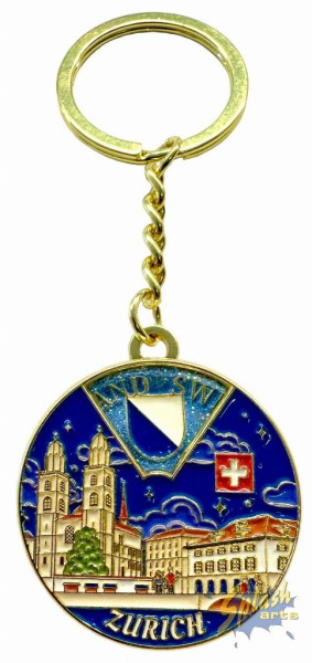 Keyring - rotating Zurich motifs