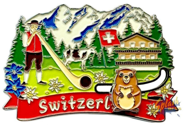 Aimant - Marmotte déplaçable Suisse metal