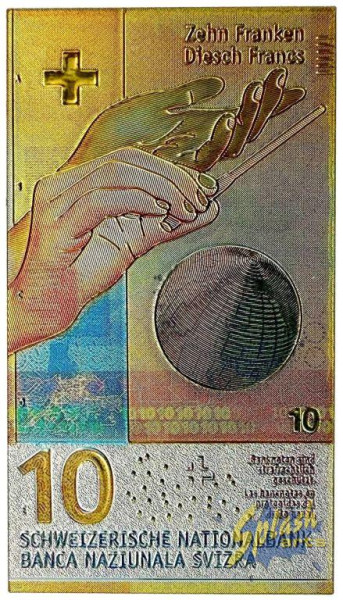 Metallmagnet - Schweizer Banknote CHF 10