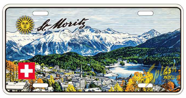 Magnet - License Plate Vintage - St. Moritz