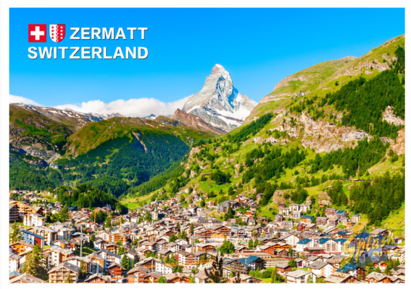 Picture magnet - Zermatt, village with Matterhorn