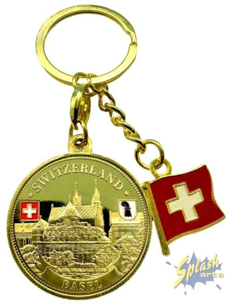 Schlüsselanhänger - Münze, Gold, Basel