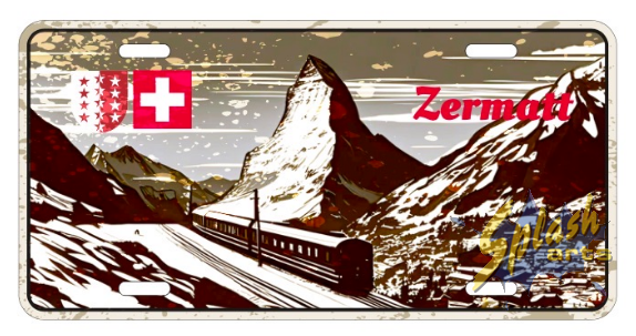 License Plate Vintage - Zermatt