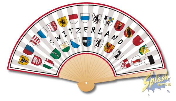 Hand fan - Switzerland, cantonal coat of arms