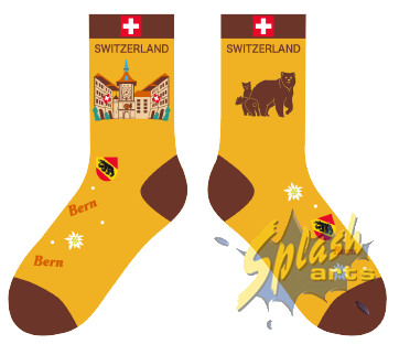 Chaussettes – Berne Orange/Marron (41–46)