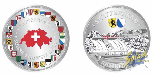 Pièce magnétique en argent, Chutes du Rhin