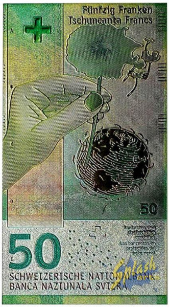 Metallmagnet - Schweizer Banknote CHF 50