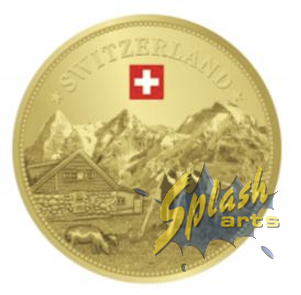 Magnet-Münze - Gold, Switzerland