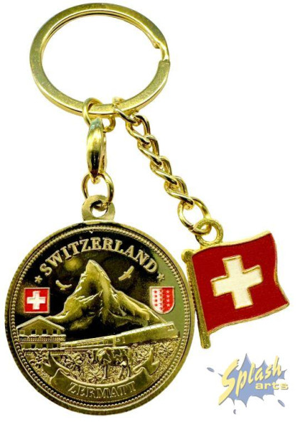 Schlüsselanhänger - Münze, Gold, Zermatt