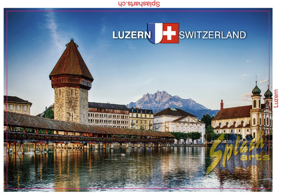 Aimant photo - Lucerne, Pont de la Chapelle avec Pilatus