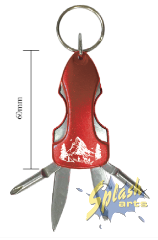 Schlüsselanhänger - Rot Multitool mit Licht