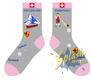 Chaussettes – Zermatt Gris/Rose (36-41)