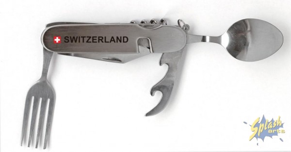 pocket-Knife Switzerland whit spoon und fork silver