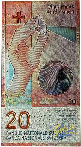 Metallmagnet - Schweizer Banknote CHF 20