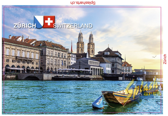 Image magnet - Zurich, Limmat with boats