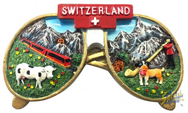 Switzerland Brille Magnet