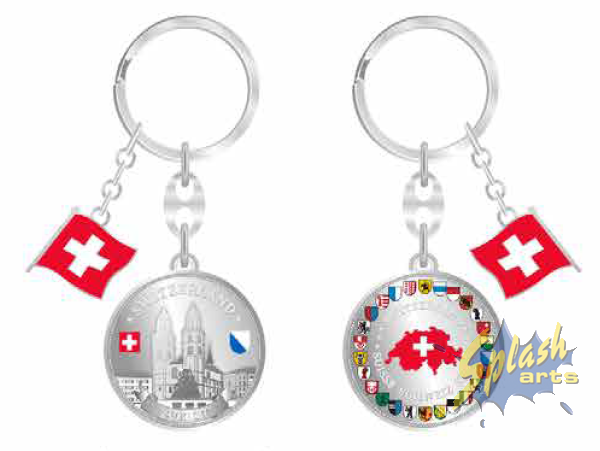 Keychain - Coin, Silver, Zurich