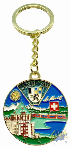 Keyring - rotatable St. Moritz motifs