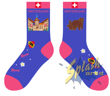 Chaussettes – Bern Violet/Rose (36–41)