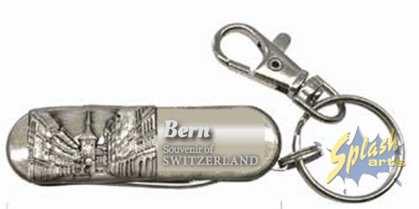 Taschenmesser - Schlüsselanhänger Bern silber klein