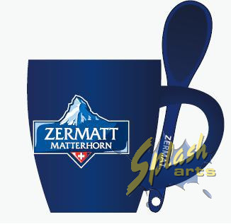 Zermatt Logo Expresso Tasse mit Löfffel
