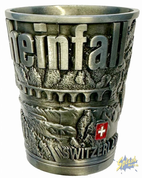 Schnapsglas Rheinfall Metall