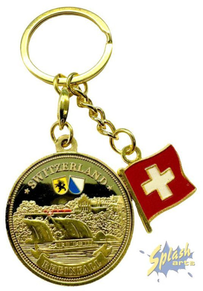 Schlüsselanhänger - Münze, Gold, Rheinfall